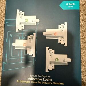 Secure-to-Explore White Adhesive Locks - 8 Pack